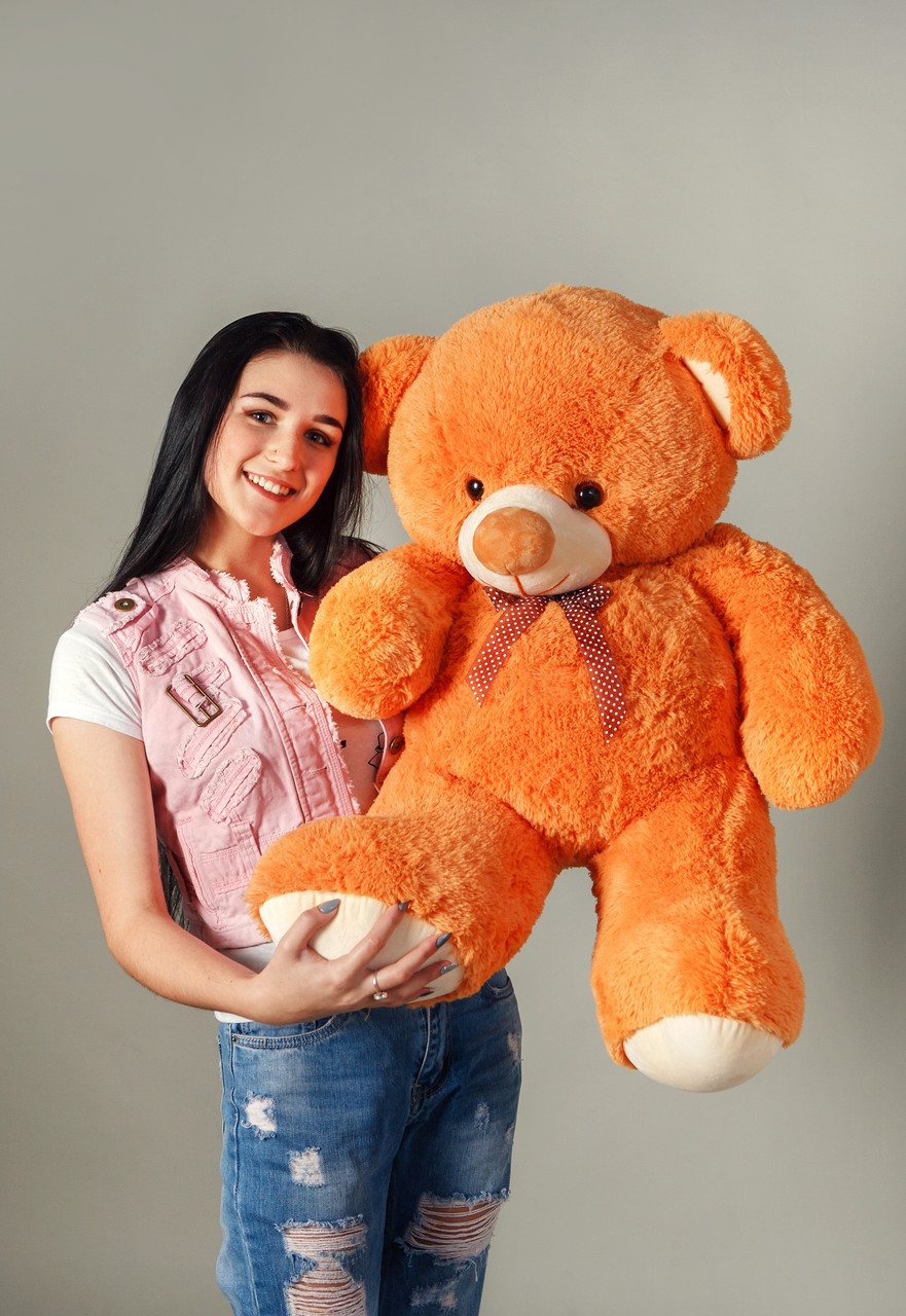 Плюшевий ведмедик Томмі 100 см. Карамельний, фото 1
