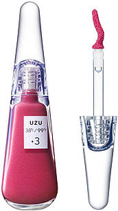 UZU BY FLOWFUSHI Lip 38 °C Блиск-бальзам для губ із молочнокислими бактеріями, +3 інтенсивний рожевий, 6 г