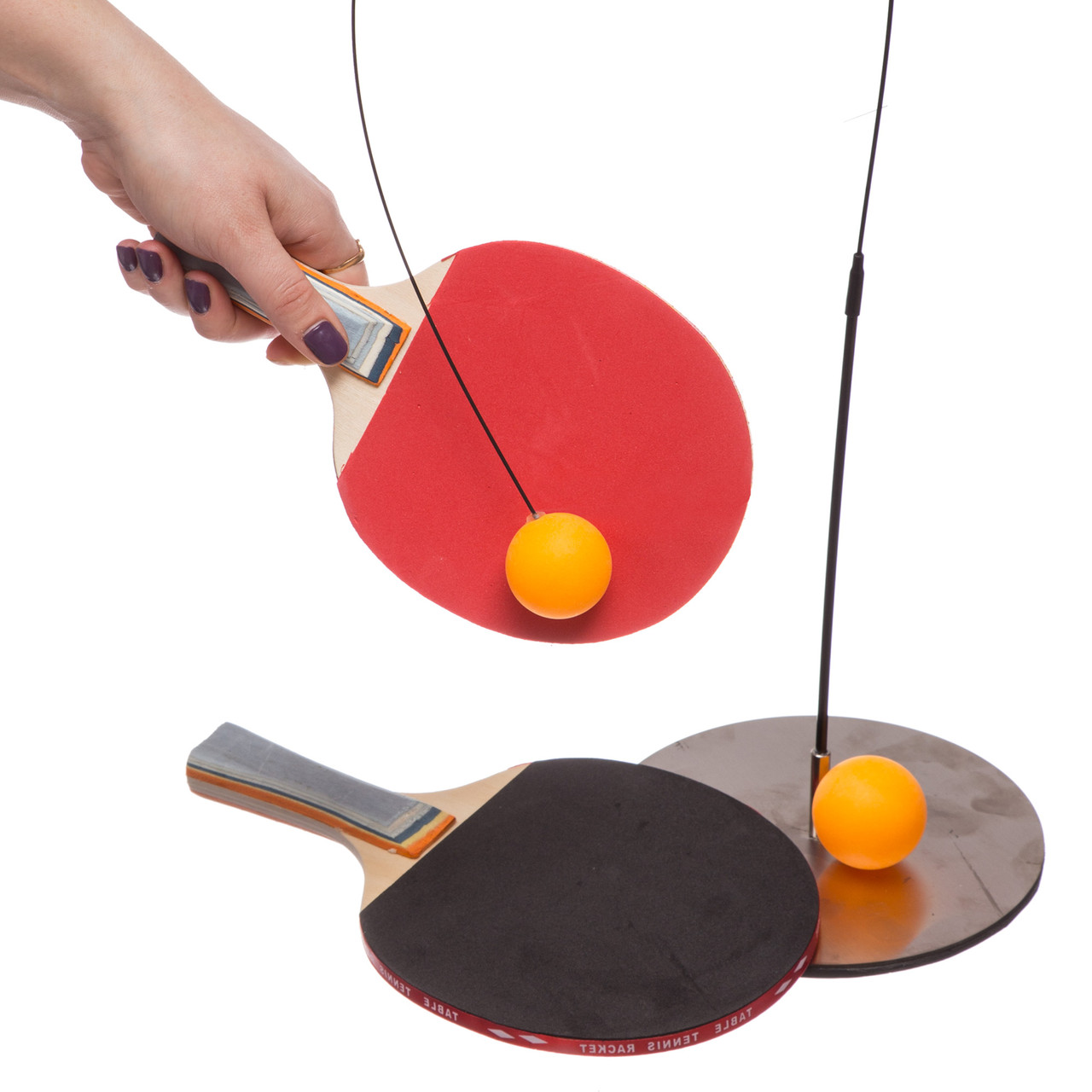 Набір для координації та тренування з настільного тенісу (2 ракетки, 2 кульки, 1 підставка, 2 струни) 160-40