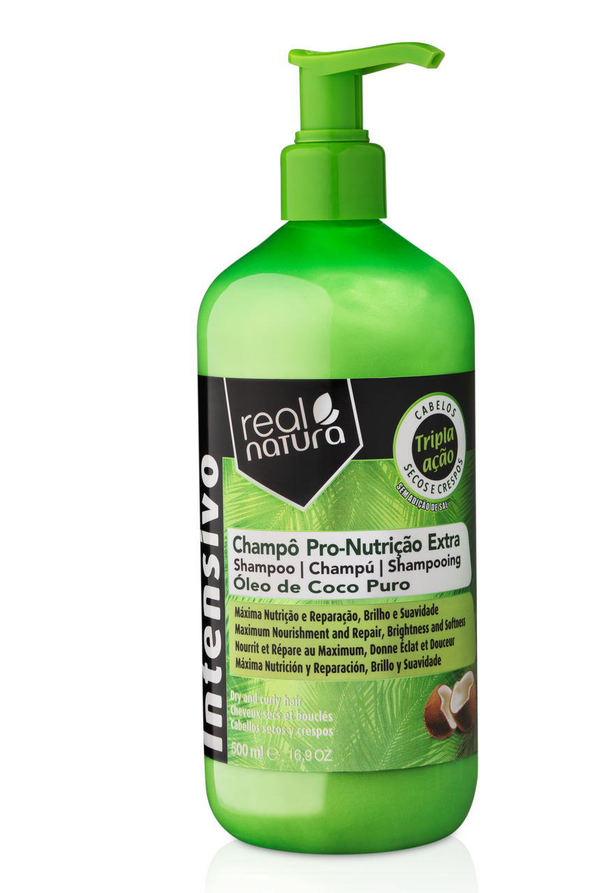 Шампунь Real Natura Pro-Nutrição Extra Coco для харчування, гладкості і блиску волосся 500ml