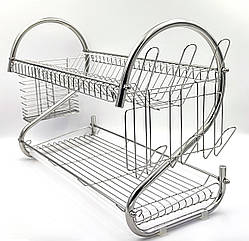 Настільна сушка для посуду з нержавіючої сталі двоярусна Best Life 17311