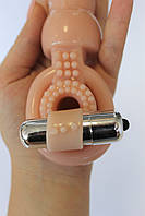 НАСАДКА — КІЛЬЦЕ З АНАЛЬНОЮ СТИМУЛЯЦІЄЮ І ВІБРАЦІЙ колір тілесний L 180 мм D 28 мм