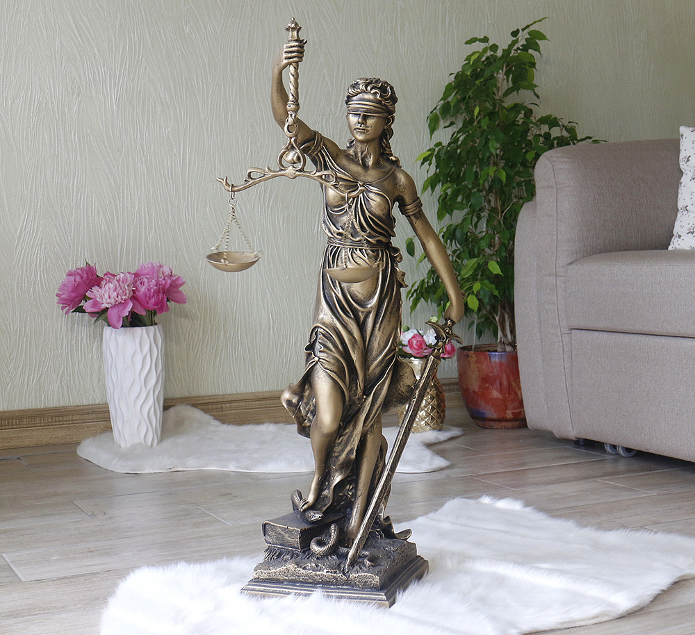 Статуетка Феміда велика 72 см з полістоуну бронзового кольору