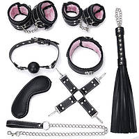 НАБІР (маска, нашийник, кляп, фіксатор, наручники, оваки, плетіль) + подарунок