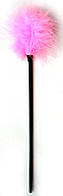 ЩЕКОТАЛКА З ПЕРЯМИ колір рожевий, 40 см, (ABS, пір'я)