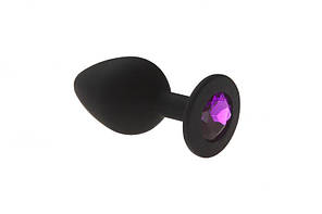 Анальний корок, Black Silicone Amethyst, M