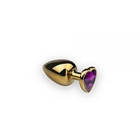 Анальний корок, Gold Heart Amethyst, S