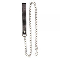Поводок Leather Leash, black, кожа