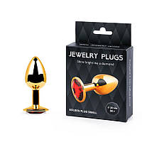 GOLDEN PLUG SMALL (втулка анальна) колір кристала червоний, L 72 мм, D 28 мм, вага 50 г