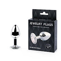 SILVER PLUG SMALL (втулка анальна) колір кристала безбарвний, L 72 мм, D 28 мм, вага 50 г