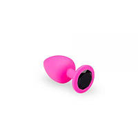 Анальний корок, Pink Silicone Black Diamond, S 
