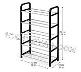 Взуттєва полиця-гойдалка на 5 ярусів Tatkraft Artmoon Labrador 42х19х70 см. вміщує 10 пар взуття, фото 7