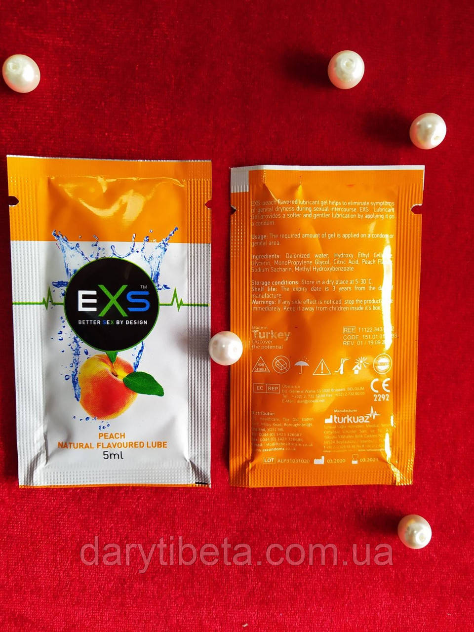 Гель-лубрикант EXS 3 в1 з ароматом і смаком Персика 5 ml