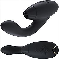 Інноваційний безконтактний жіночий вібратор-стимулятор Womanizer (Вуманайзер) Duo Black + подарунок