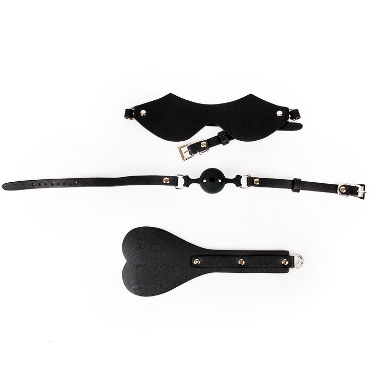 НАБІР (клеп, маска, шльопанка) колір чорний PVC