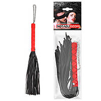 ПЛЕТЬ L ручки 160 мм, L хвоста 240 мм, колір чорний/червоний