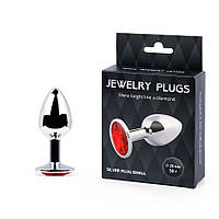 SILVER PLUG SMALL (втулка анальна) колір кристала червоний, L 72 мм, D 28 мм, вага 50 г