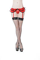 Комплект із червоним поясом для панчіх S/M