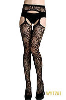 Панчохи з квітковими візерунками S/M