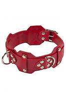 Нашийник VIP Leather Collar, Red, шкіра