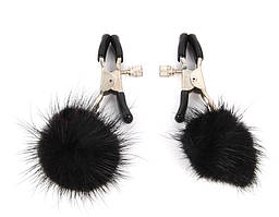 ЗАЖИМИ НА СОСКИ З ПУШКОМ чорний