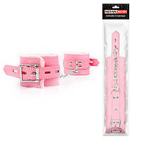 ОКОВИ на ноги, колір рожевий (Екошкіра/Метал/Міх)