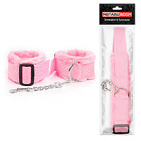 ОКОВИ на ноги, колір рожевий (Текстиль/Міх/Метал)