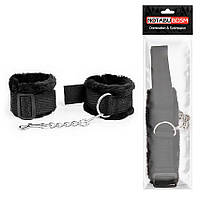 ОКОВИ на ноги, колір чорний (Текстиль/Міх/Метал)