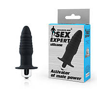 ВТУЛКА АНАЛЬНА З ВІБРАЦІЄЮ L 70 мм D 23 мм, колір чорний