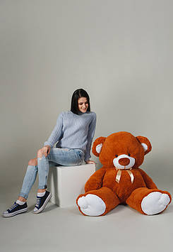 Великий плюшевий ведмедик Томмі 150 см. Коричневий