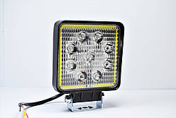Світлодіодна LED фара квадратна робоча 27W/60° 27Вт,(3Вт*9ламп) Широкий промінь, Ангельський очей (NEW)