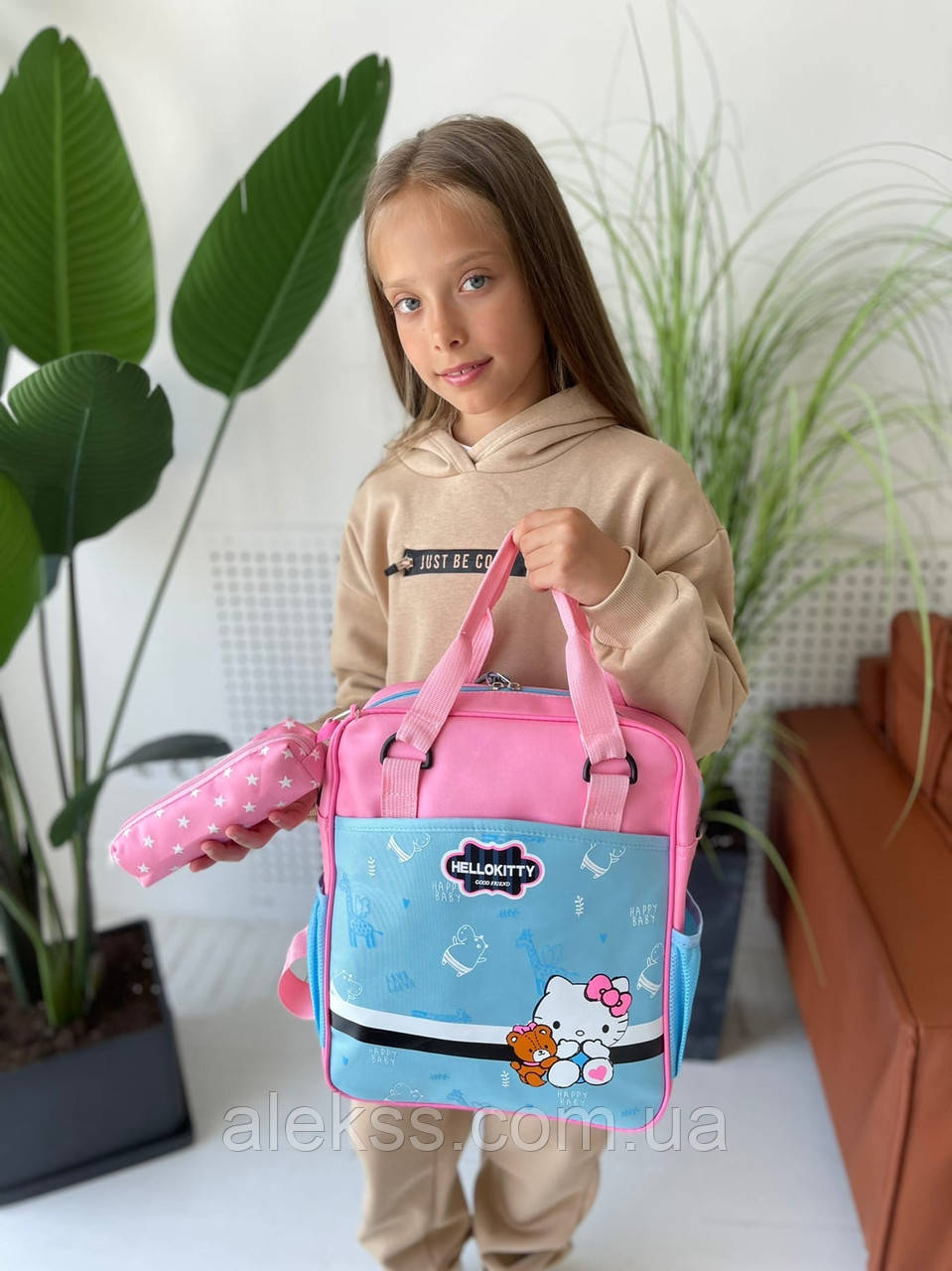 Детский сумка- рюкзак для девочек с пеналом - фото 6 - id-p1449585937
