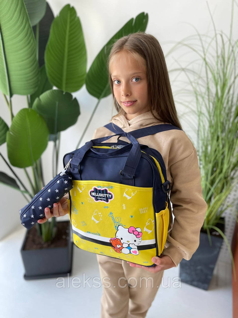 Детский сумка- рюкзак для девочек с пеналом - фото 9 - id-p1449585937