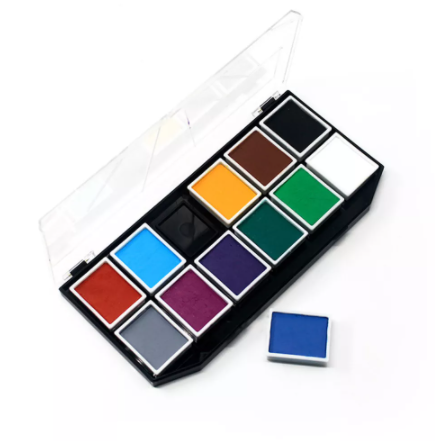 Краски для боди арта на водной основе, аквагрим, набор 12 цветов и 3 кисти - фото 3 - id-p442114103