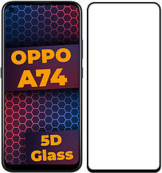 5D скло OPPO A74 (Захисне Full Glue) (Оппо А74)