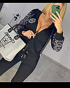 Брендовий жіночий турецький спортивний однотонний костюм двонитка норма+батал