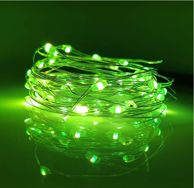 Світлодіодна гірлянда нитка "Роса" 100 LED 10 м на батарейках Green зелений