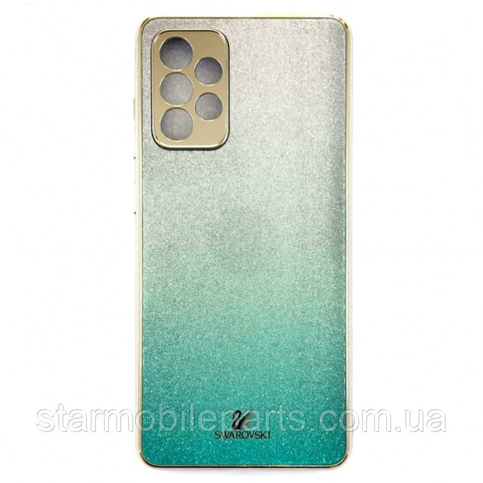 Чохол-накладка Swarovski Full Camera для Samsung A72 / A725 бірюзова