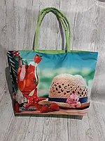 Пляжная сумка женская летняя текстильная Морской принт вместительная 55*36 см 1719