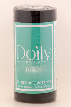 Doily Серветки в рулоні INFINITY 20см х 20см, 100 шт - Чорні