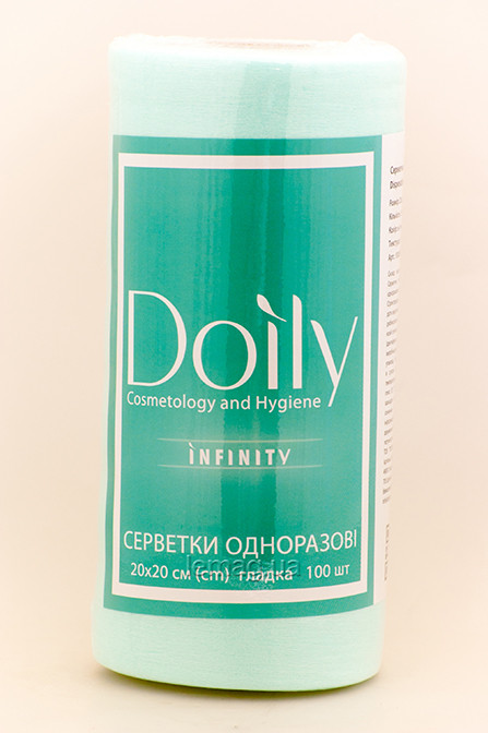 Doily Серветки в рулоні INFINITY 20см х 20см, 100 шт - М'ятні