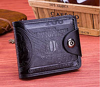 Мужские кошельки - партмоне Эко кожа черный с тесненым рисунком 9 Х11 Х1,5 портмоне, бумажник
