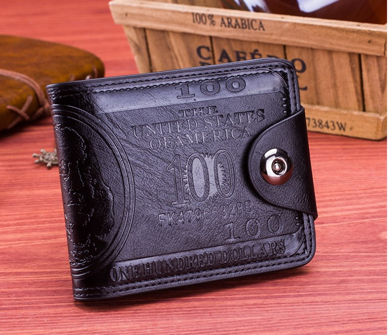 Чоловічі гаманці - партмоне Еко шкіра чорний з тисненням малюнком 9 Х11 Х1,5 портмоне, гаманець