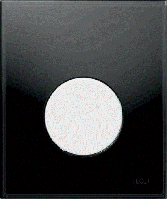 Панель змиву для пісуару скляна TECEloop Urinal 9.242.654 скло чорне, клавіша біла