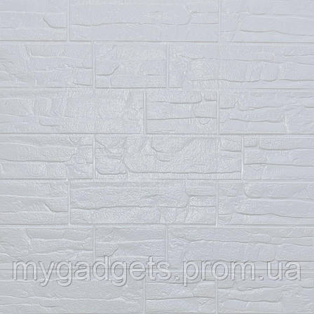 Самоклеюча декоративна 3D панель камінь Біла рвана цегла700х770х5мм (155), фото 2