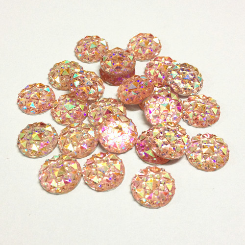 Клейові акрилові стрази.Круглі Lt Rose AB 10 мм.Ціна за 10 шт.