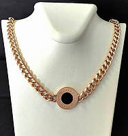 Ланцюжок 51-55 см з кулоном 20 мм Stainless Steel. Сталь. Позолота ЧВ.