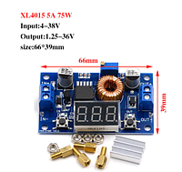 Понижающий преобразователь+светодиодный вольтметр XL4015 5А DC-DC 1.25-36V