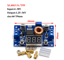 Понижуючий перетворювач+світлодіодний вольтметр XL4015 5А DC-DC 1.25-36V