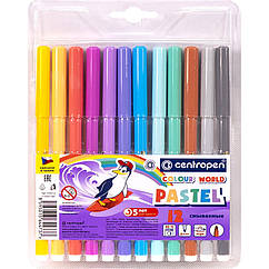 Фломастери 12 кольорів Centropen пастельні арт.7550-12